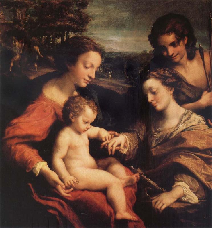 Correggio The marriage mistico of Holy Catalina with San Sebastian Germany oil painting art