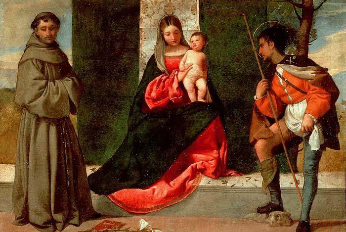 Giorgione Madonna with the Child, St Anthony of Padua and St Roch Germany oil painting art