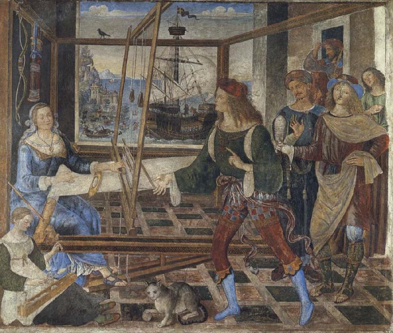 Pinturicchio Penelope at the Loom and Her Suitors Germany oil painting art