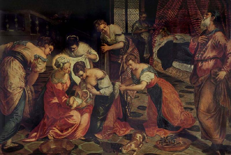 Tintoretto The Birth of St John the Baptist oil painting picture