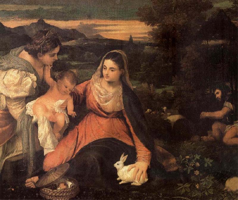 Titian The Virgin with the rabbit oil painting image