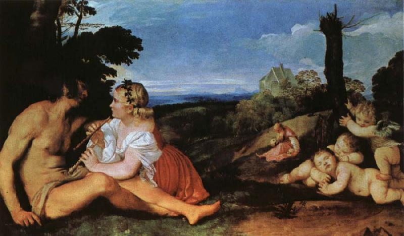 Titian THe Three ages of Man Germany oil painting art
