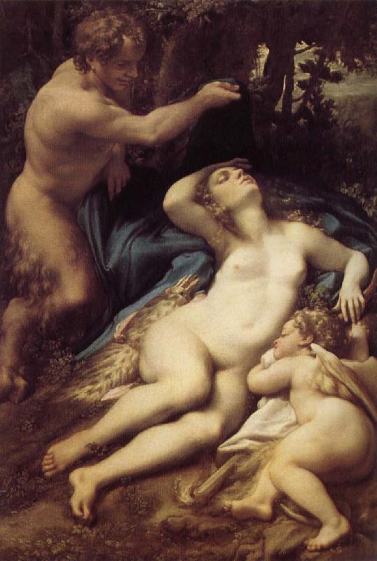 Correggio Venus, satyr and Cupido Germany oil painting art
