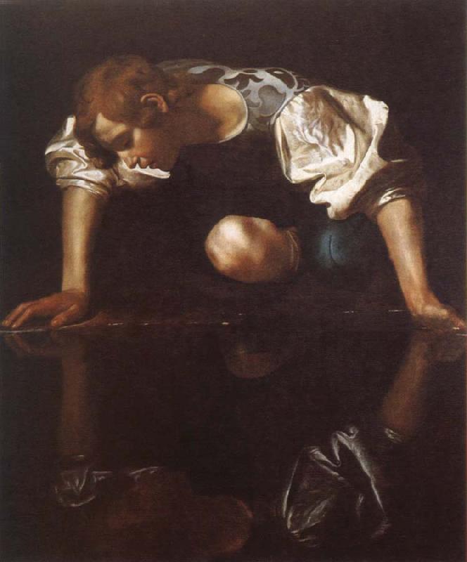 Caravaggio narcissus oil painting image