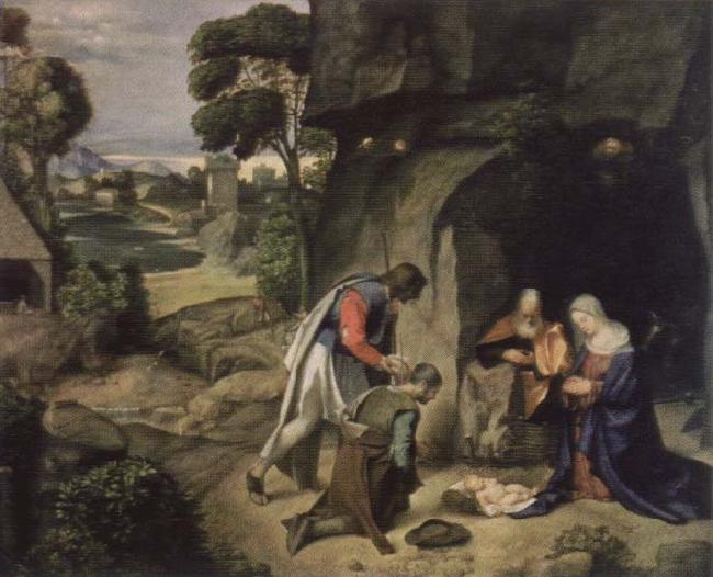 Giorgione adoration of the shepherds oil painting image