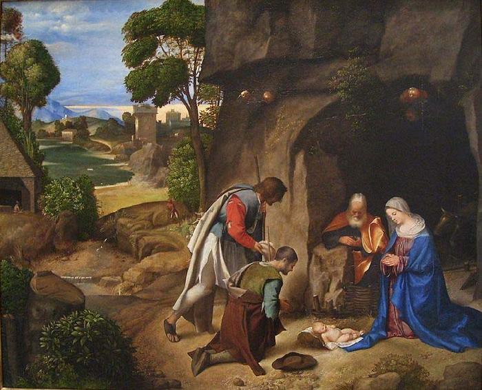 Giorgione The Allendale Nativity Adoration of the Shepherds oil painting picture