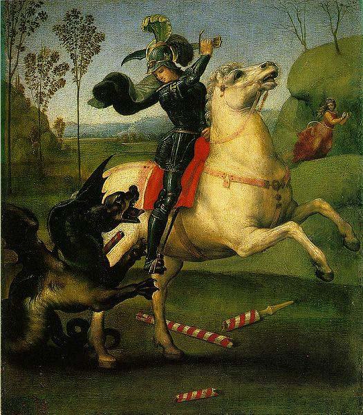 Raphael Saint George and the Dragon, a small work Germany oil painting art