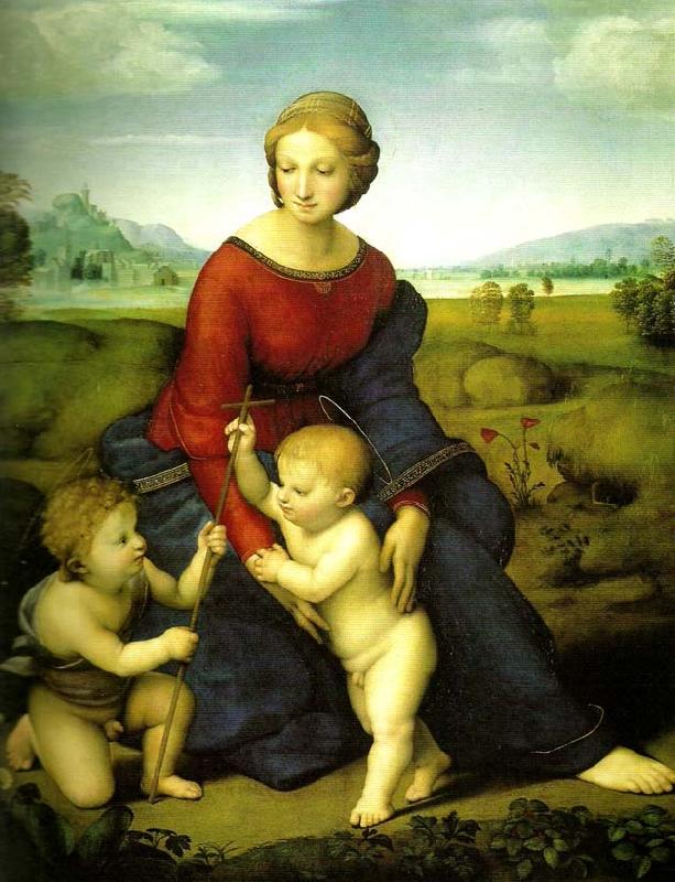 Raphael virgin and child with oil painting image