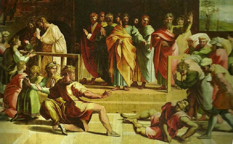 Raphael the death of ananias oil painting picture