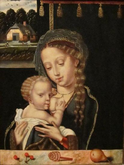 Anonymous Madonna and Child Nursing Germany oil painting art