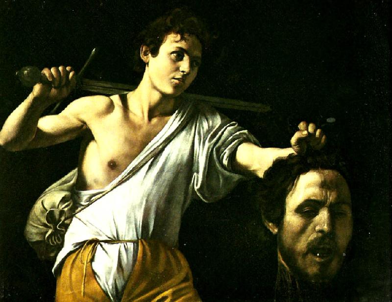 Caravaggio david med goliats huvud oil painting picture