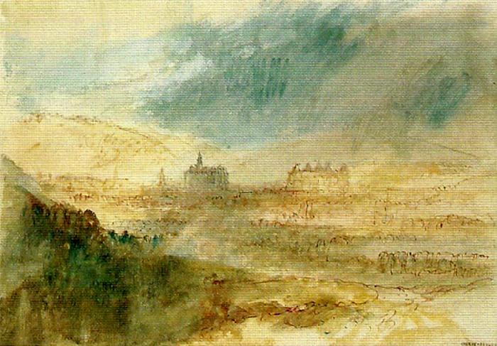J.M.W.Turner view of eu, with the cathedral and chateau of louis philippe oil painting image
