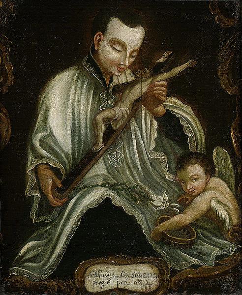 Anonymous Saint Aloysius Gonzaga with the crucifix Germany oil painting art
