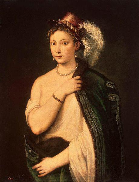 Titian Female Portrait. oil painting image