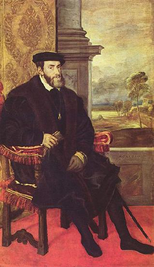 Titian Portrat des Karl V. im Lehnstuhl oil painting image