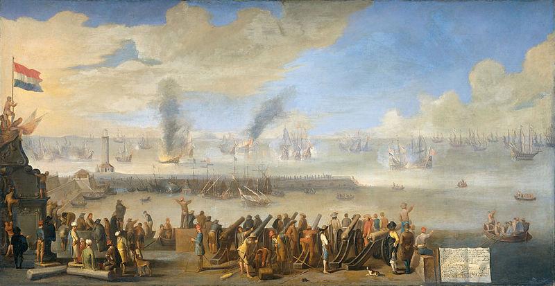 Anonymous The naval battle near Livorno, 14 March 1653: incident of the first Anglo-Dutch War. Germany oil painting art