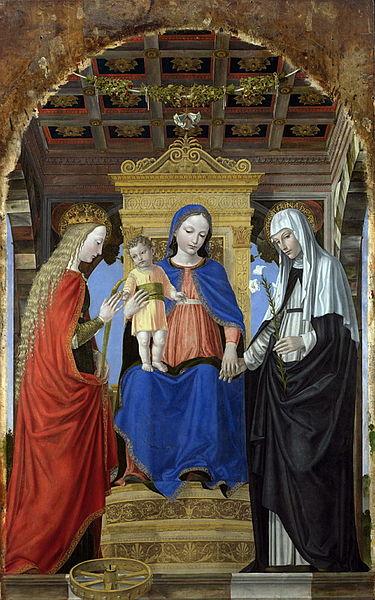 Bergognone The Mystic Marriage of Saint Catherine of Alexandria and Saint Catherine of Siena oil painting picture