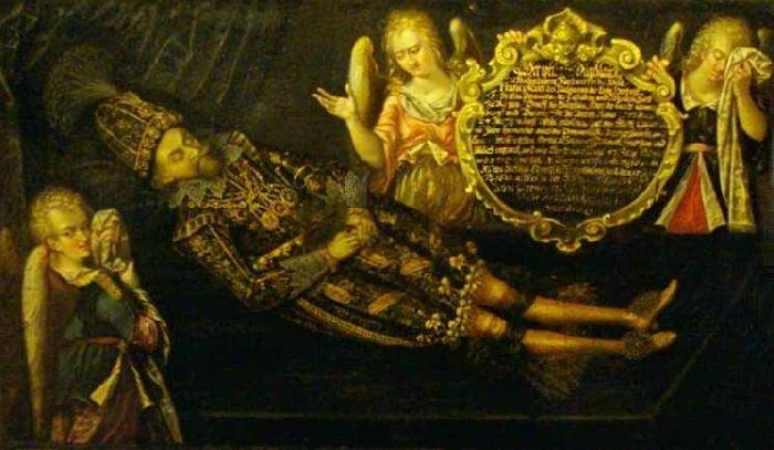 Anonymous Portrait of Duke Francis I of Pomerania on catafalque oil painting image