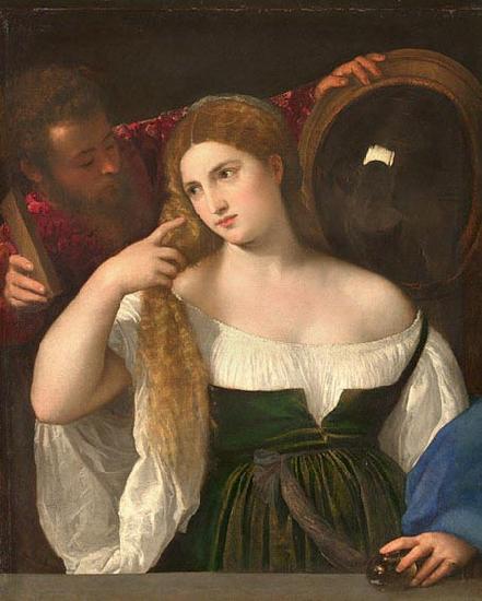 Titian Woman with a Mirror Germany oil painting art