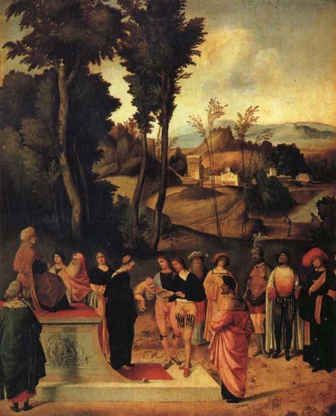 Giorgione Moses' Trial by Fire oil painting picture