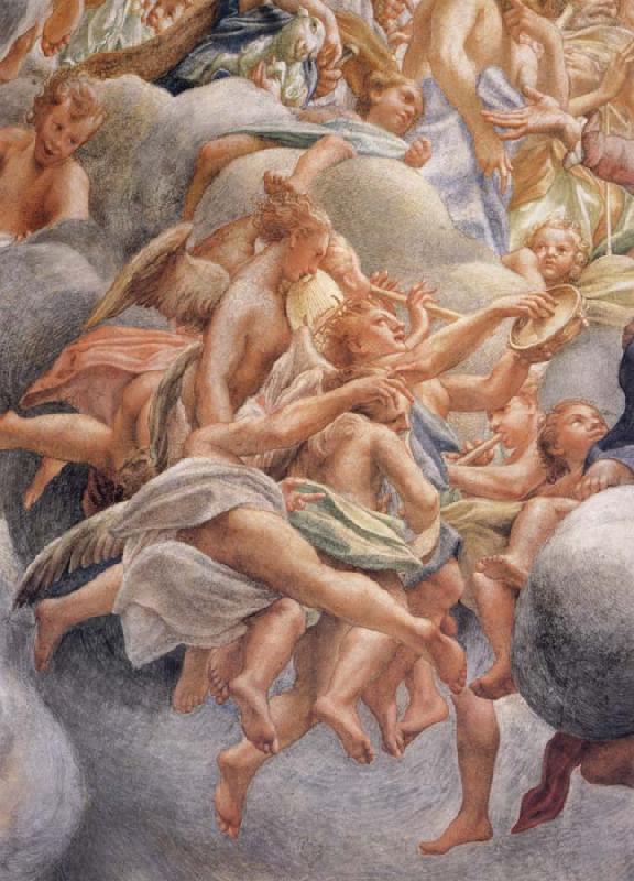 Correggio Assumption of the Virgin,details with angels bearing musical instruments Germany oil painting art