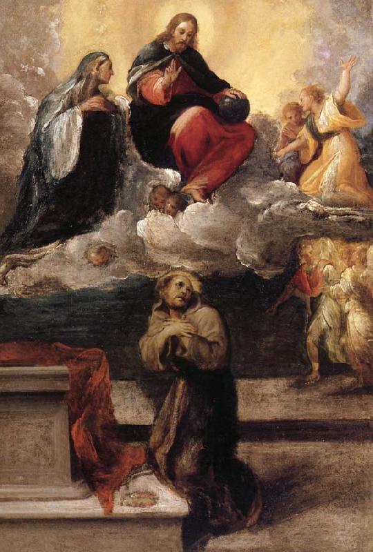 Faccini,Pietro Le Christ et la Vierge apparaissent a Saint Francois d'Assise oil painting image