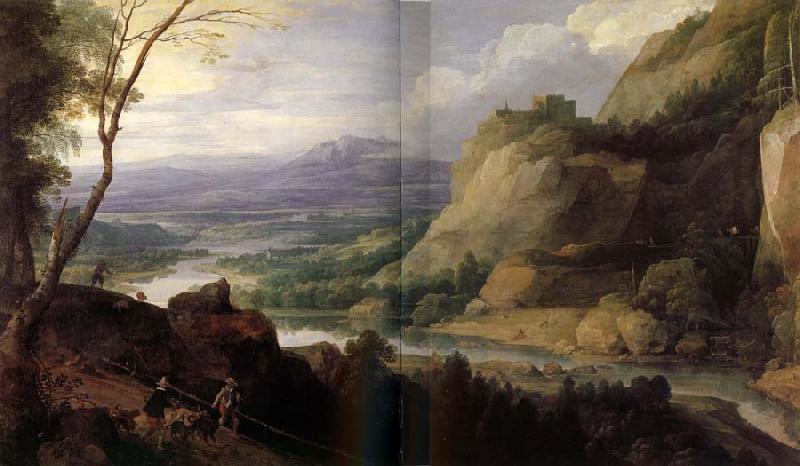 Foucquieres,Jacques Paysage montagneux aux piqueux oil painting image