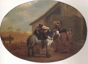 Bamboccio Travelers Leaving an Inn (mk05) oil painting picture