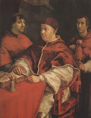 Raphael Pope Leo X with Cardinals Giulio de'Medici (mk08) oil painting picture