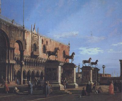 Canaletto Capriccio con i cavalli della basilica posti sulla Piazzetta (mk21) Germany oil painting art