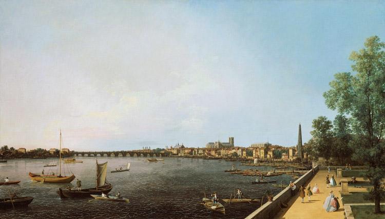 Canaletto View of London: The Thames from Somerset House towards Westminster (mk25) Germany oil painting art