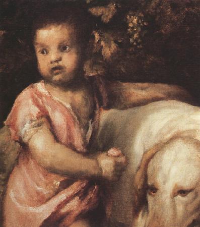 Titian The Child with the dogs (mk33) oil painting picture