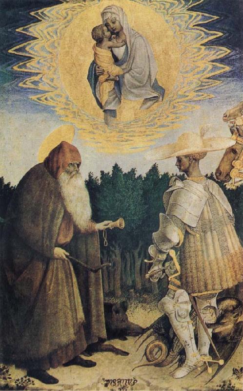 PISANELLO The Virgin and Child with the Saints George and Anthony Abbot oil painting image