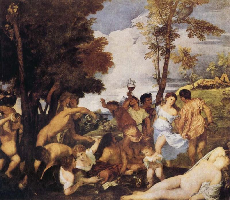 Titian Bacchanalia oil painting image